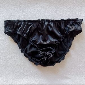 Black Satin Second Skin Panties, Size M/L